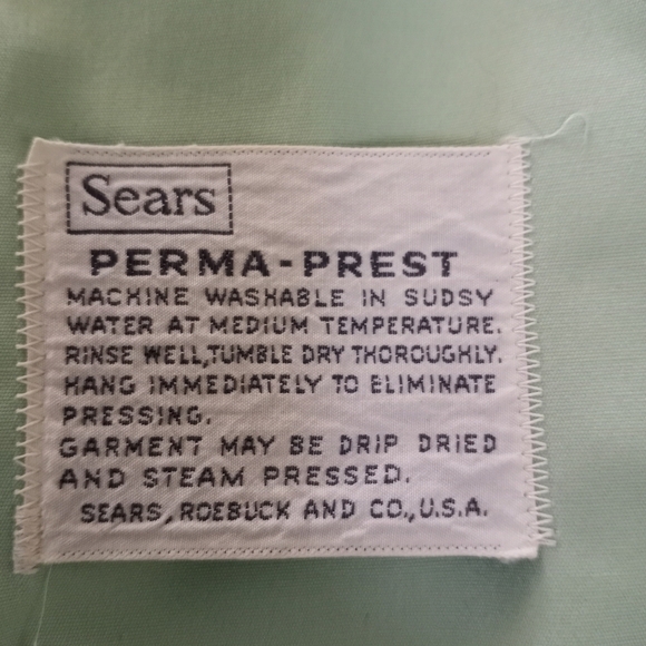 Vintage Sears Pastel Green Double Breasted Trench Coat Zip Out Furry Lining M L - Picture 7 of 9